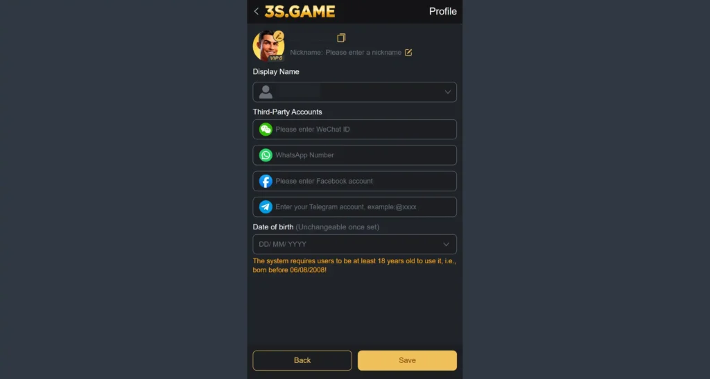 3s-game-user-profile